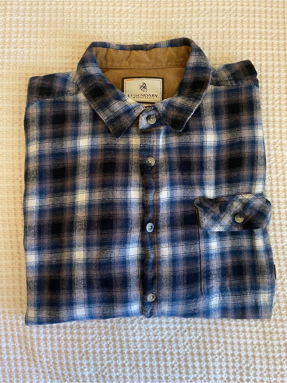 LEGENDARY WHITETAILS Buck Camp 100% Cotton Flannel Shirt in Blue Multi - XL